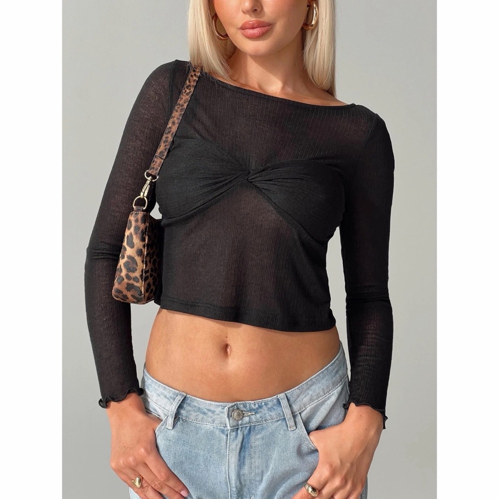 NWT Princess Polly November Long Sleeve Top Black